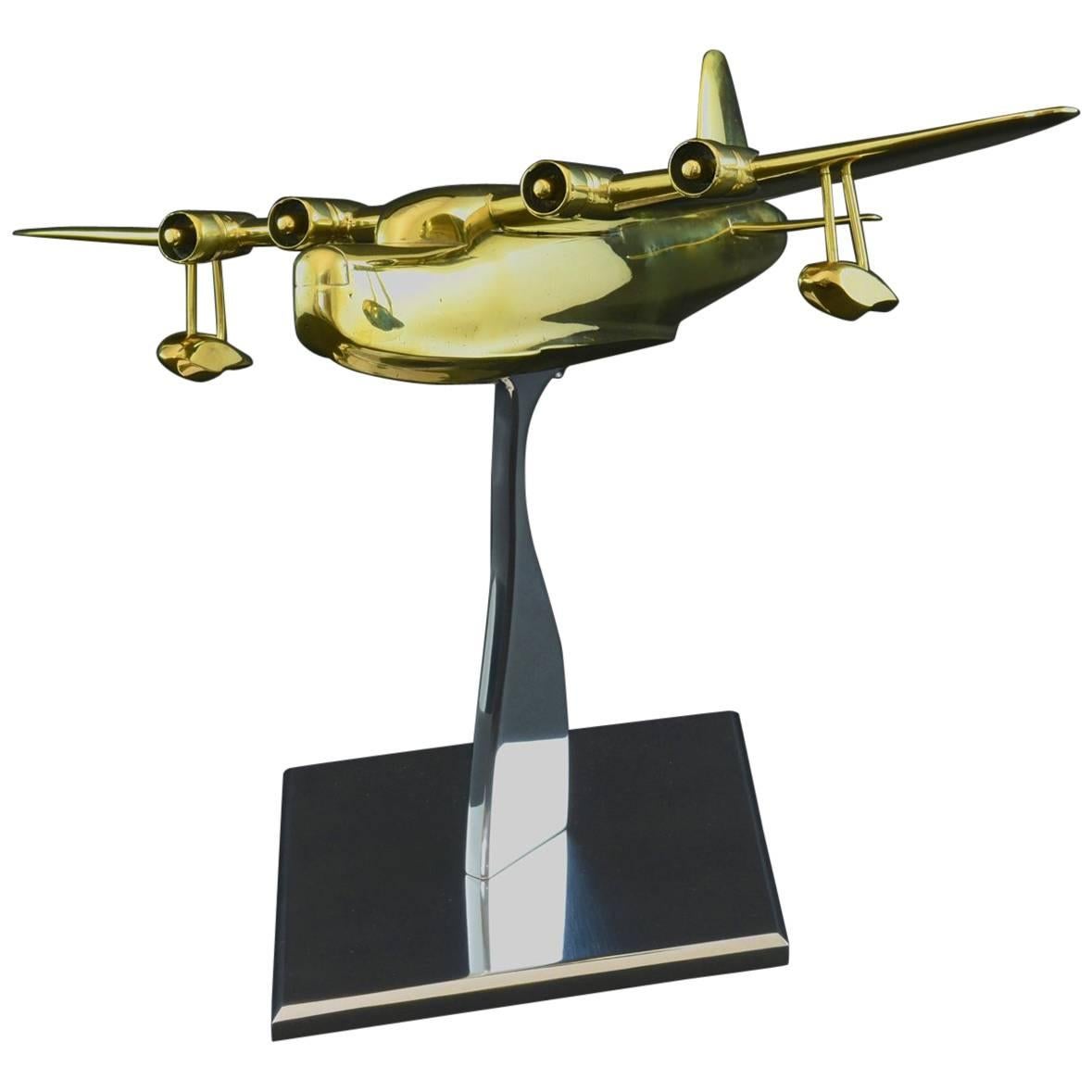 Modell eines fliegenden Boots aus Sunderland aus Messing im Angebot