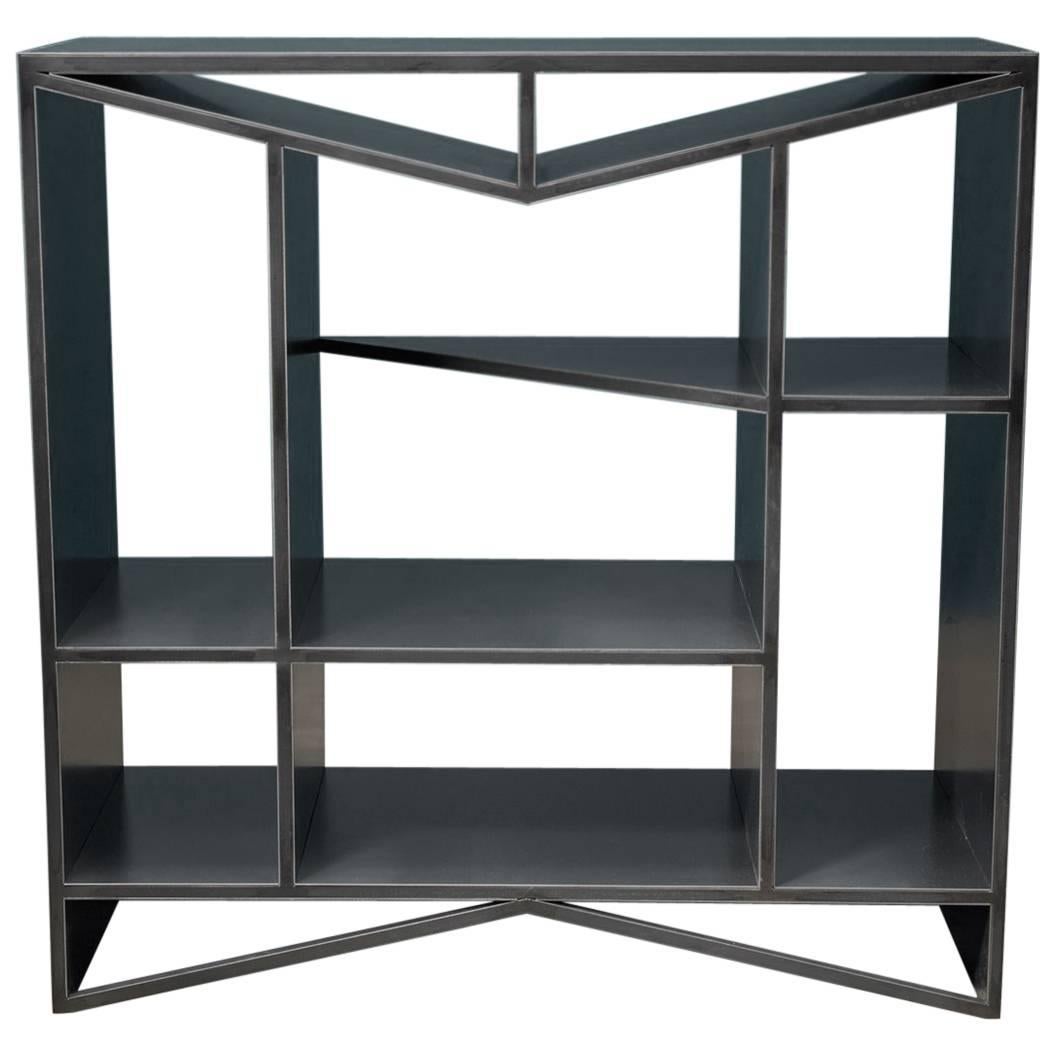 Modern Steel Etagere Bookcase, Meridian Modular Credenza by Force/Collide