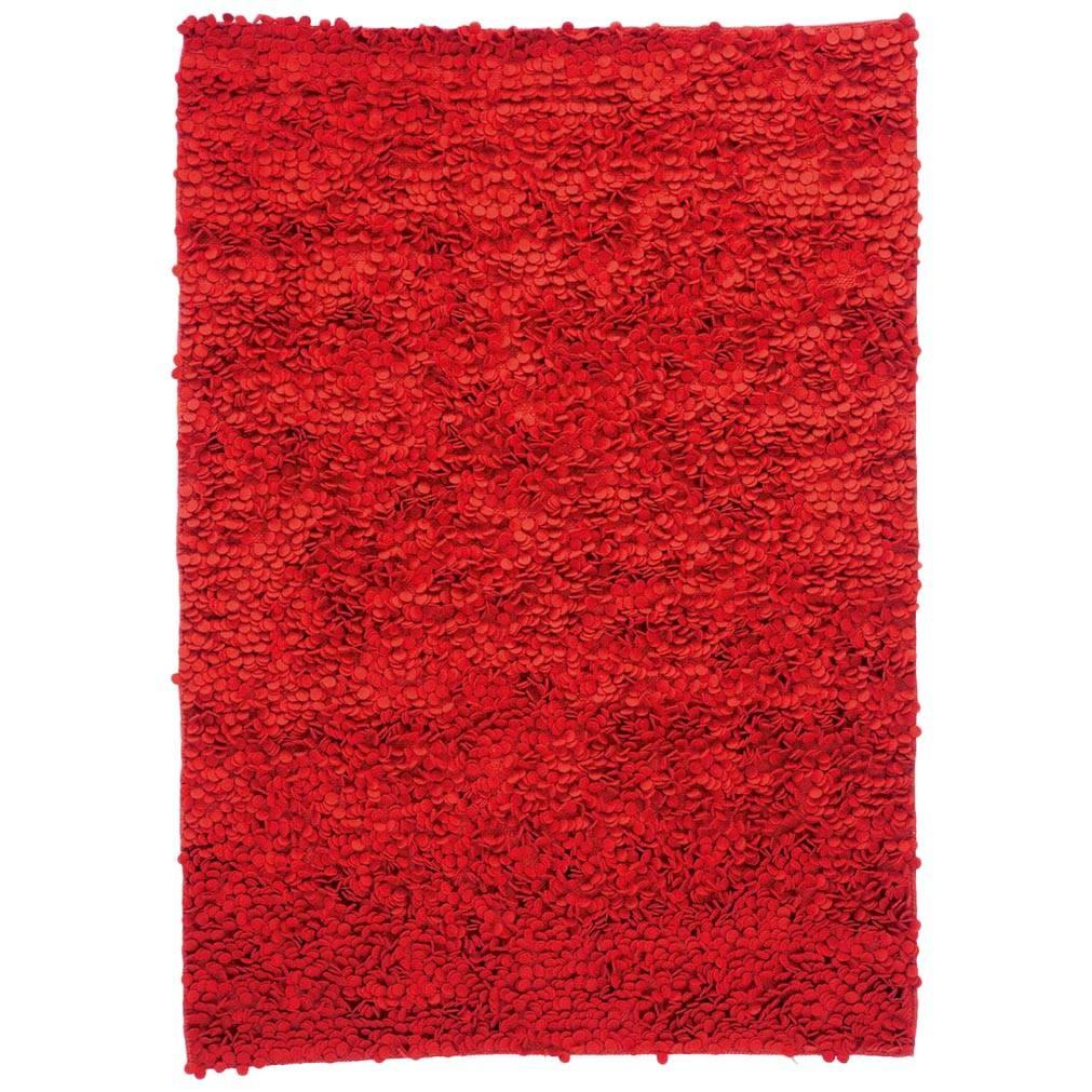 Roses Red Hand-Loomed Wool Dyed Felt Rug by Nani Marquina, in Stock