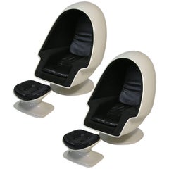 Space Age Lee West Music Chamber Speaker Chairs, circa 1960s