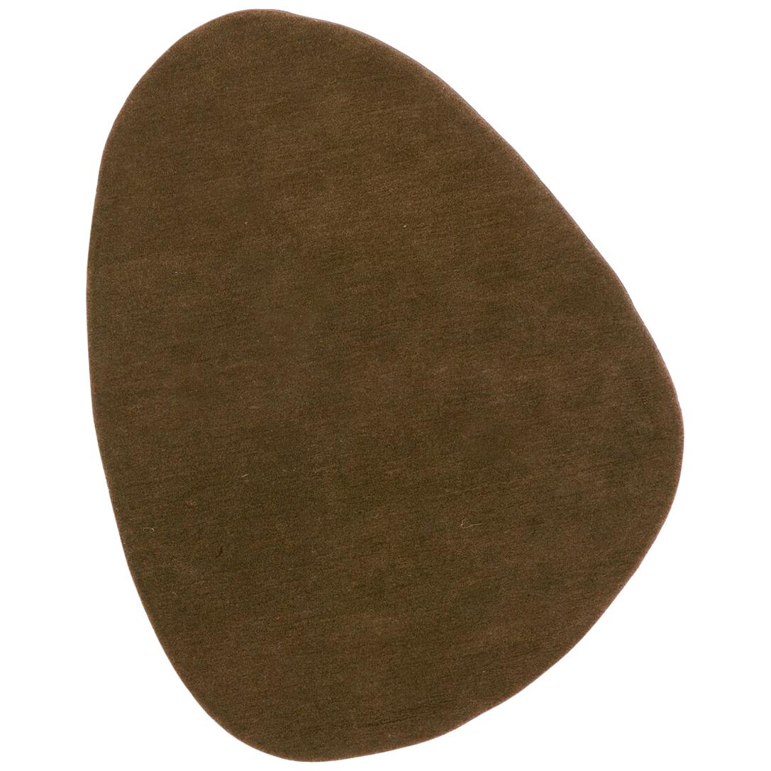 Stone 4 Alfombra de lana marrón tejida a mano por Diego Fortunato