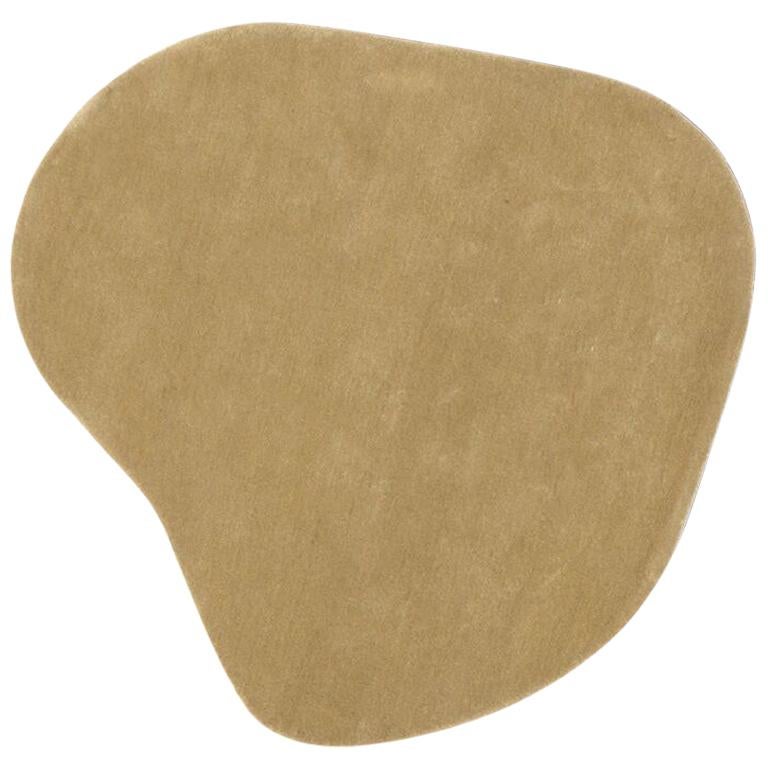 Stone 6 Tan Hand-Tufted Wool Rug by Diego Fortunato For Sale