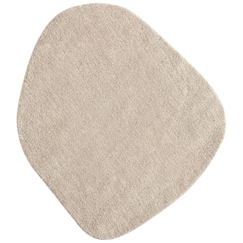 Little Stone 7 Ivory Hand-Tufted Wool Rug by Diego Fortunato For Sale