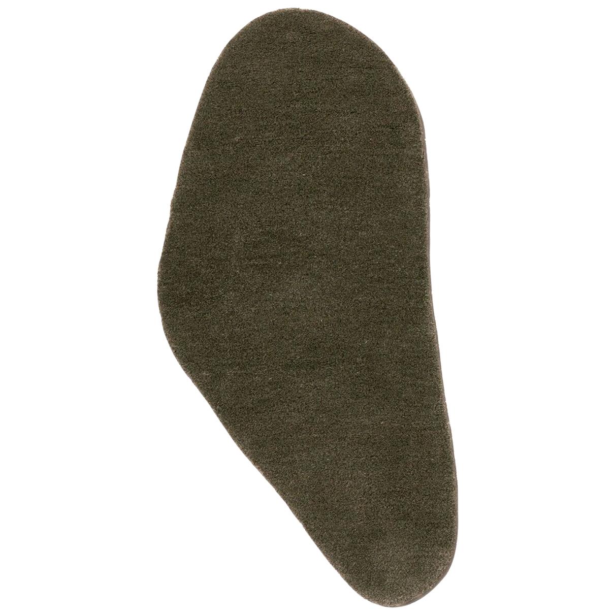 Little Stone 11 Olive Hand-Tufted Wool Rug by Diego Fortunato For Sale