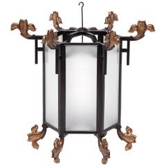 Chinese Lantern with Gilt Finials