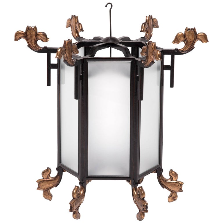 Chinese Lantern with Gilt Finials at 1stDibs