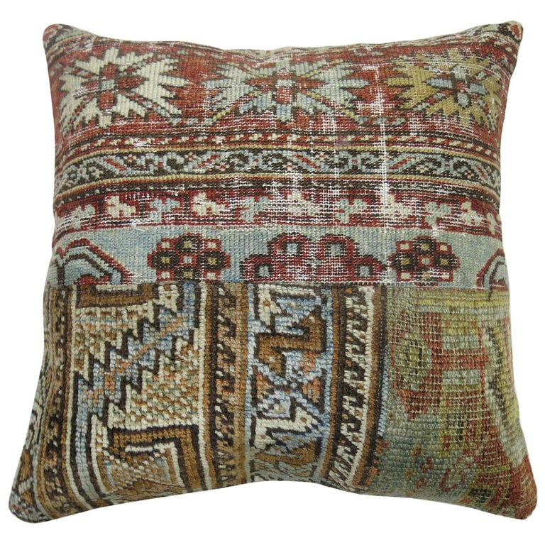 Patchwork Persian Rug Pillow at 1stDibs