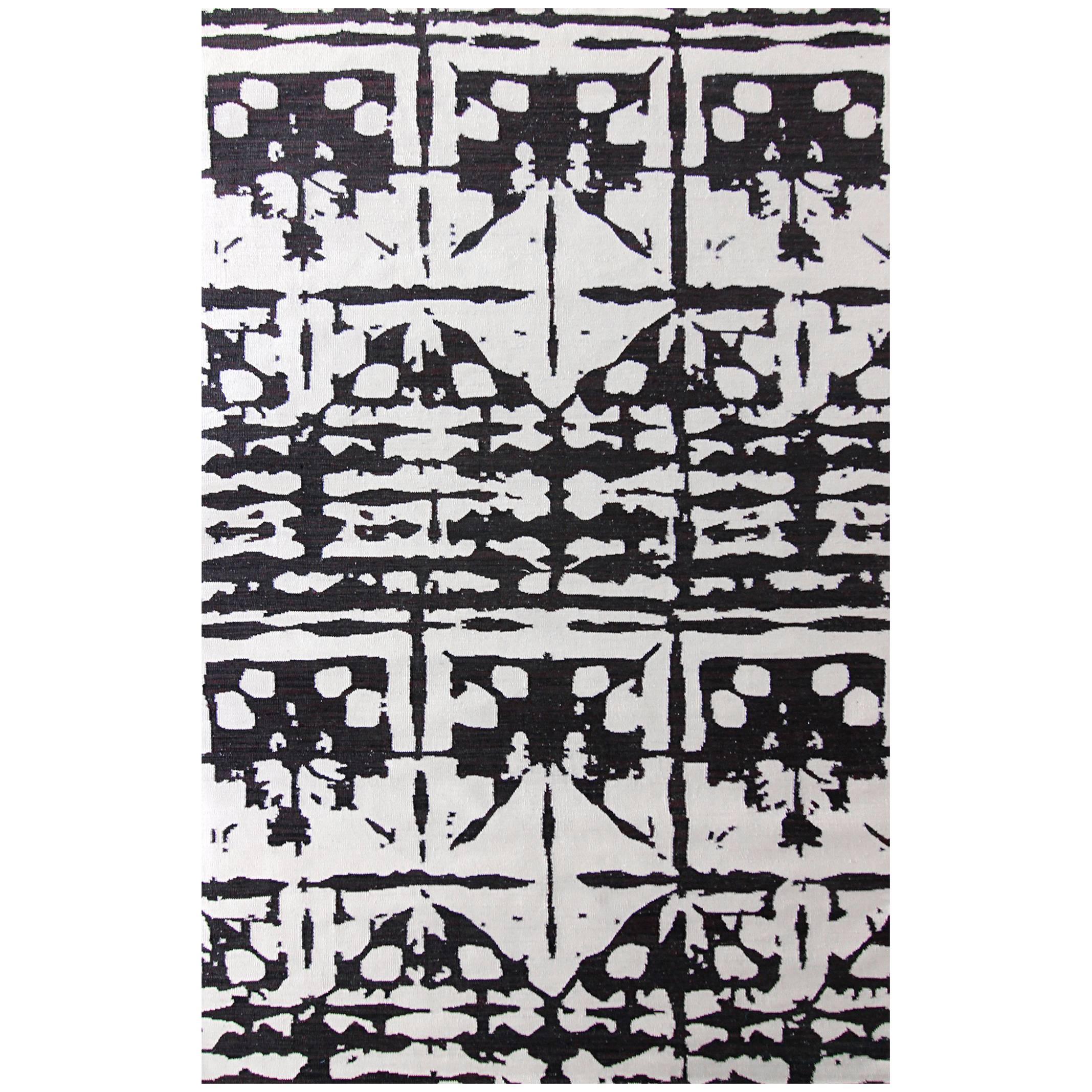 Eskayel, Banda, B&W Flat-Weave Rug