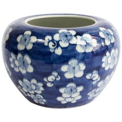 Chinese Blue and White Prunus Blossom Porcelain Brush Washer