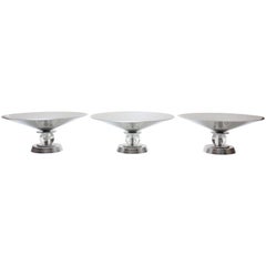 Set of Three Deco Aluminum 'Stratford' Compotes by Lurelle Guild for Kensington