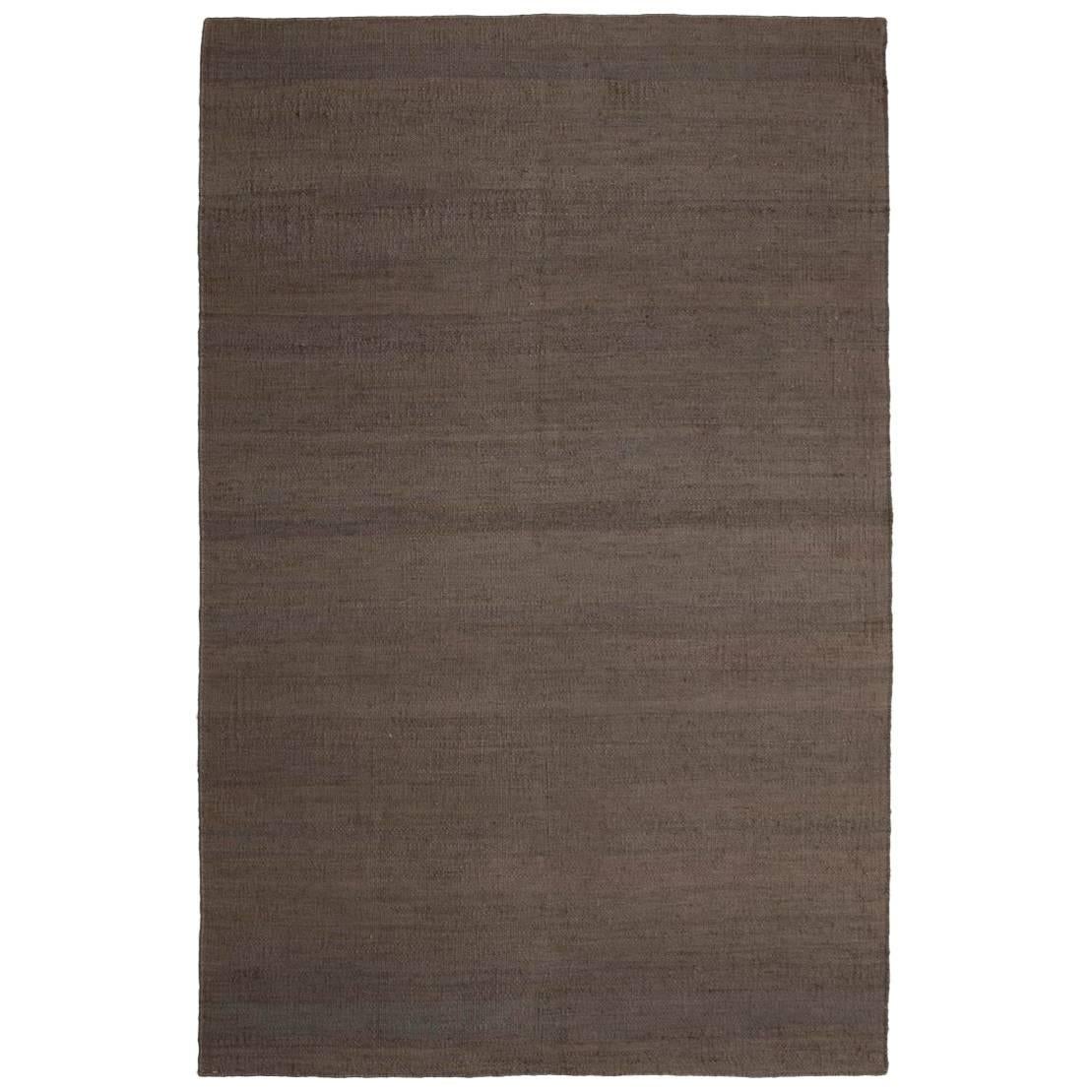 Vegetal Brown Handgewobener Juteteppich von Nani Marquina & Ariadna Miquel, Medium im Angebot