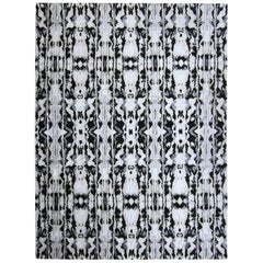 Tapis noir 100 % soie tissé Lulu Eskayel, Biami