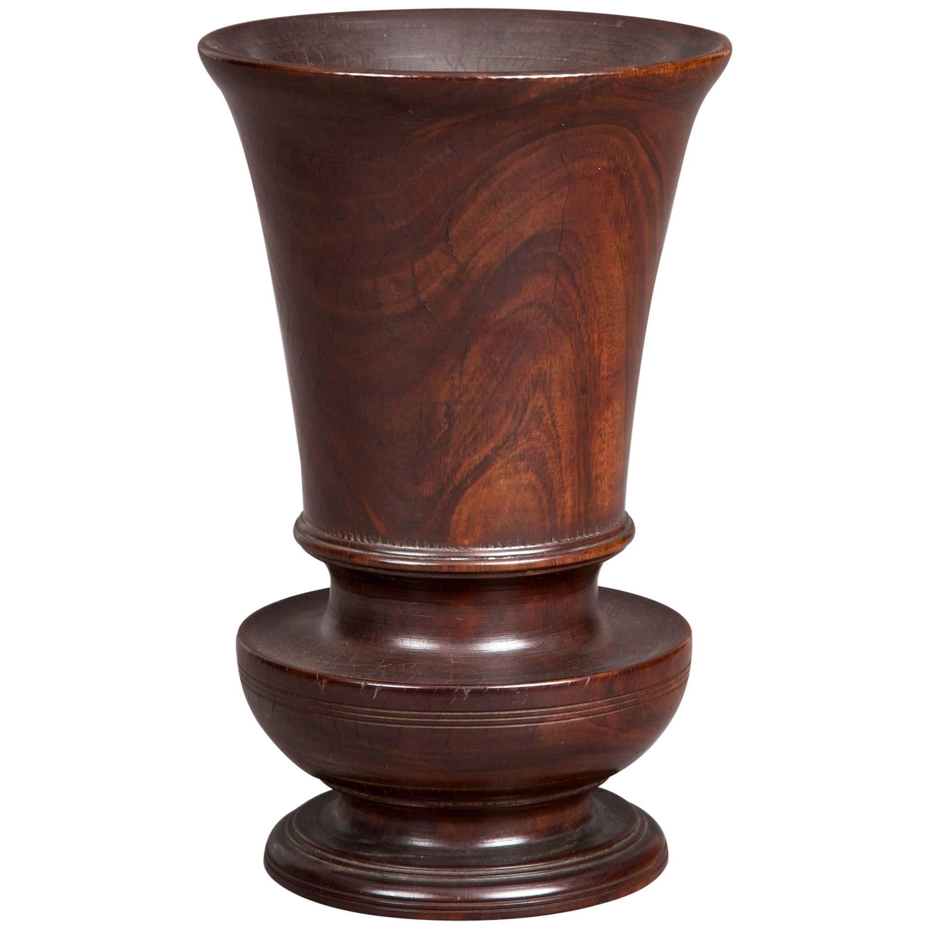 Lignum Vitae Late 19th Century Vase or Urn For Sale