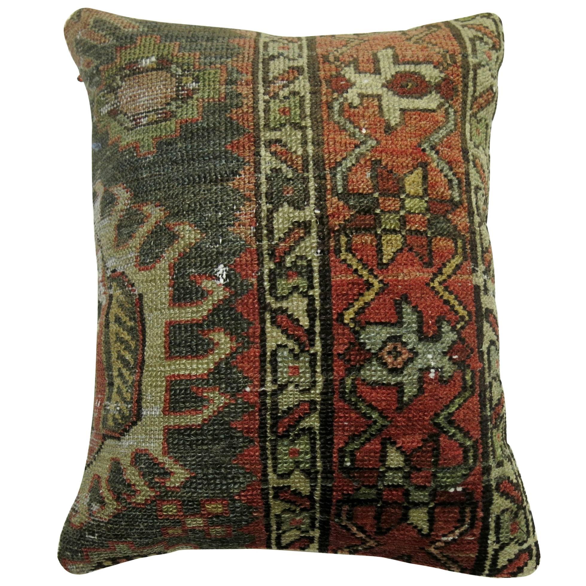 Persian Heriz Rug Pillow For Sale