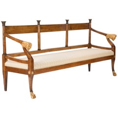 Italian Neoclassical Walnut Bench