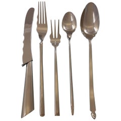 Via Veneto by Ricci Stainless Steel Flatware Tableware Set 12 New Modern 62 pcs