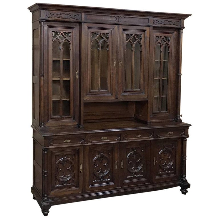 Huge French Gothic Bookcase at 1stdibs