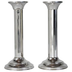 Antique Art Deco Sterling Silver Candle Holders