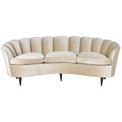 Early 20th Century Italian Hollywood Regency Gio Ponti Curved Sofa