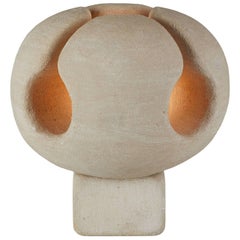 Carved Stone Table Lamp