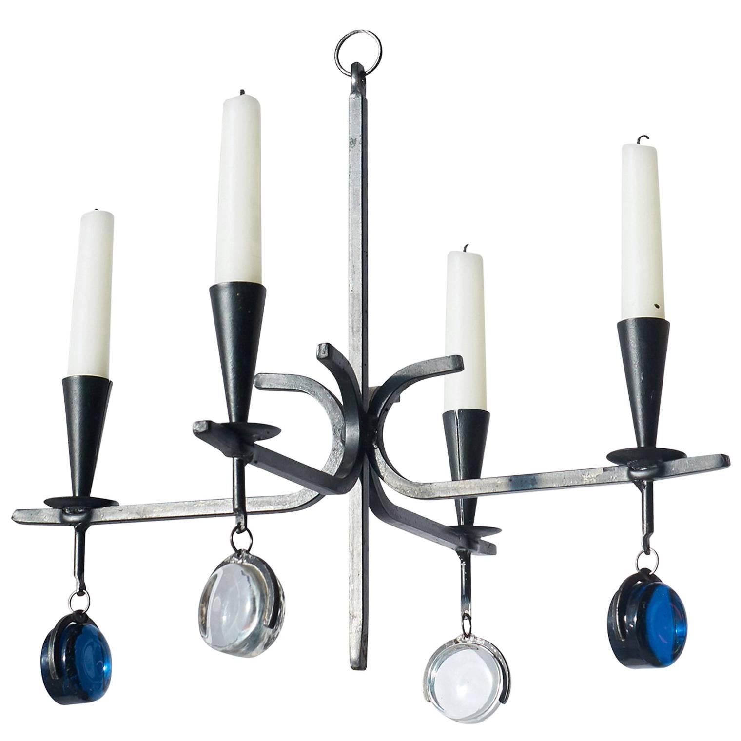 Chandelier with Four Arms by Gunnar Ander For Sale