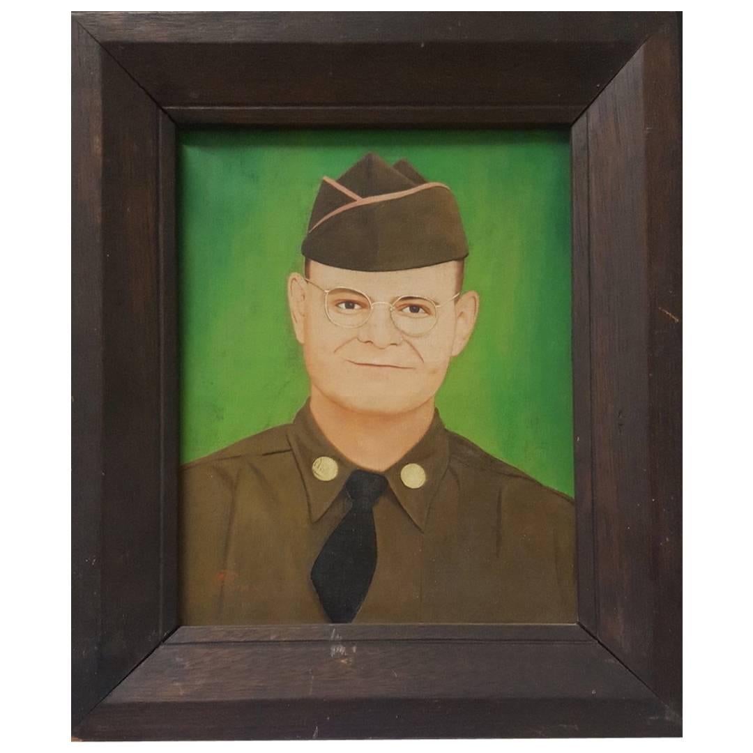 Arte Outsider del siglo XX Retrato de un soldado estadounidense