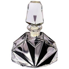 1930s Art Deco Czech Cut-Glass Decanter