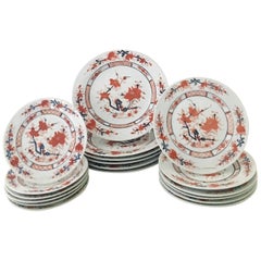 20th Century Japanese Porcelain Imari Dinnerware Set of 18 Pieces