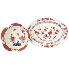 Vintage 20th Century Japanese Imari Porcelain Serving Pieces S/2
