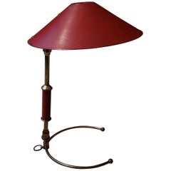 20th Century French Red Reading Lamp Made of Brass and Enameled Metal, 1960s