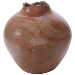 19th Century Painted Clay Country Pot from Brazil