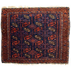 Handmade Antique Collectible Afghan Baluch Bag Face, 1880s, 1B340