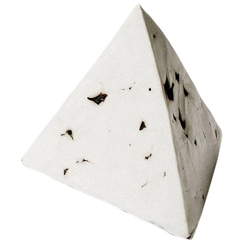 Relic Tetrahedron, Geometric White Porcelain Ceramic Small Sculptural Object For Sale
