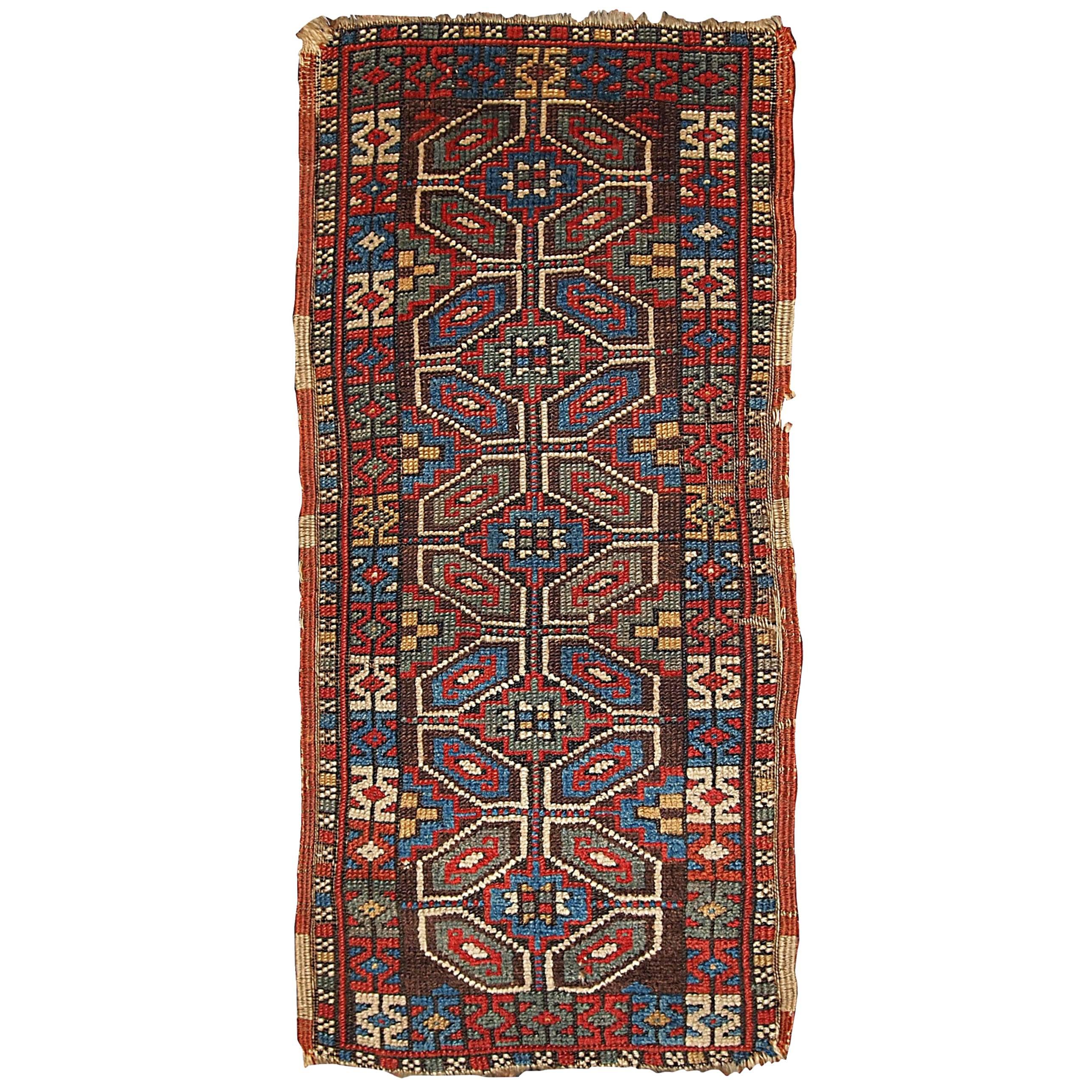 Handmade Antique Collectible Turkish Yastik Rug, 1880s, 1B349 For Sale