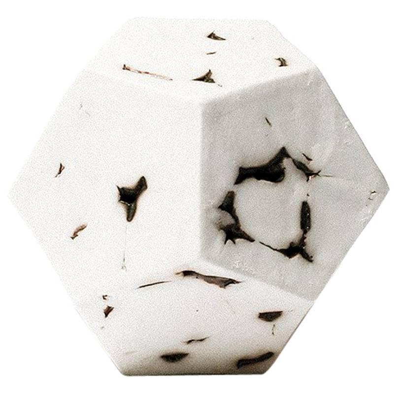 Relic Dodecahedron, Geometric White Porcelain Ceramic Small Sculptural Object For Sale