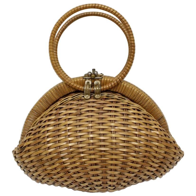 Basket Ladies Hand Bag, 1950s, Italy