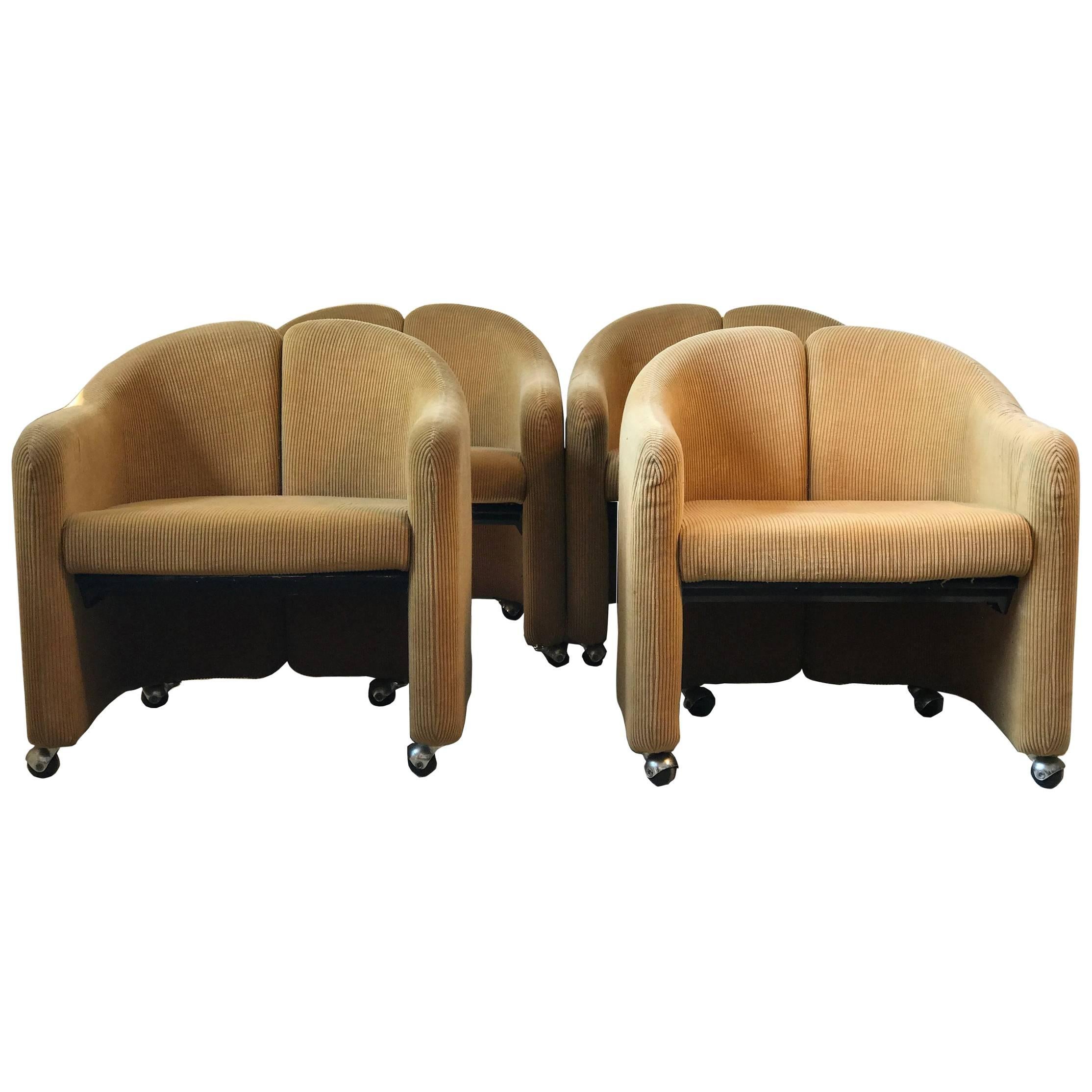 PS 142 Armchairs by Eugenio Gerli for Tecno, 1966, Set of Four