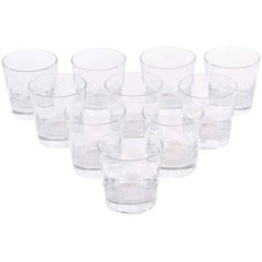 Vintage Set of Ten Baccarat Oversized Double Old Fashion Glasses