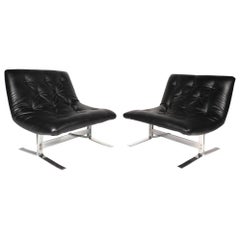 Mid-Century Slipper Lounge Chairs in the Style of Milo Baughman