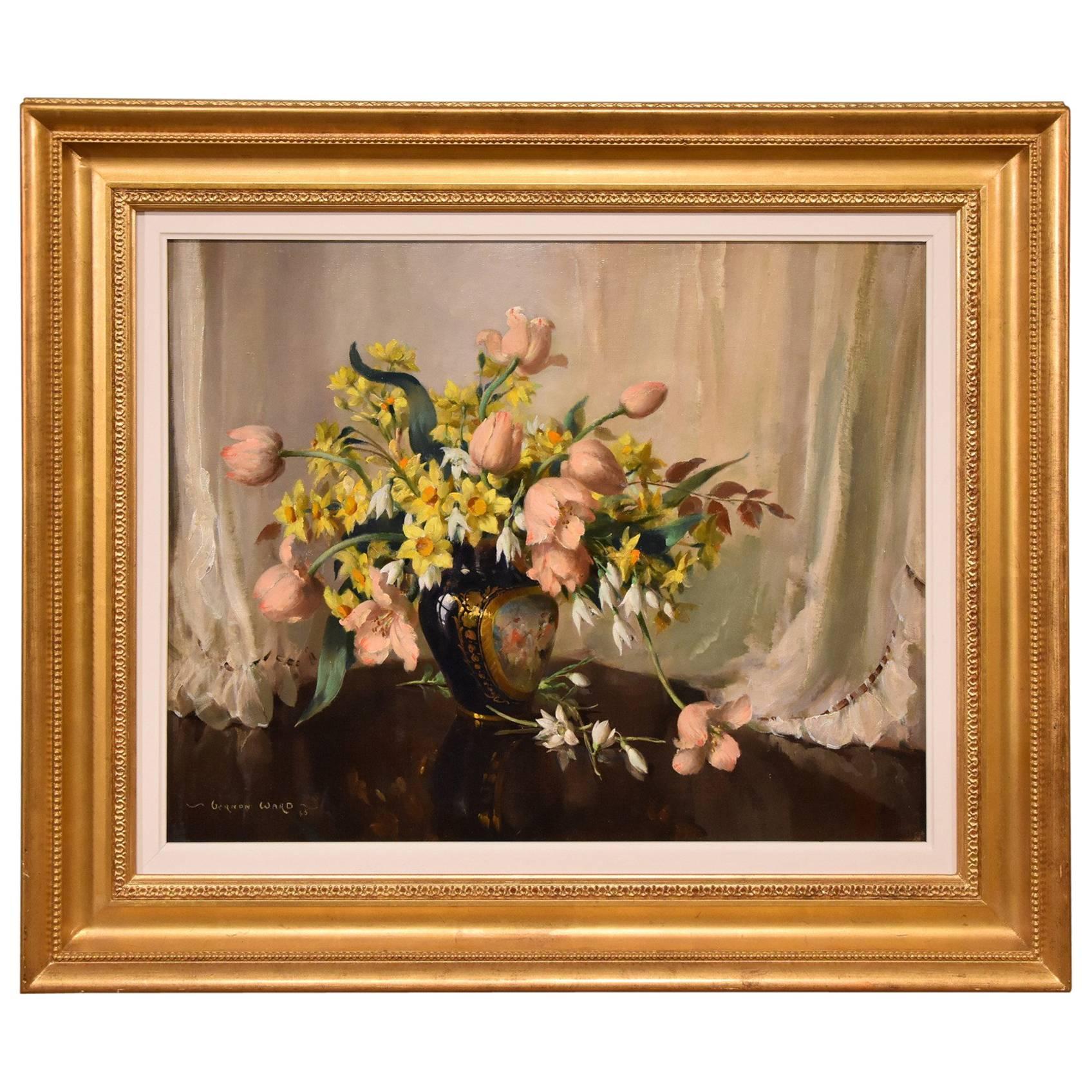 "Tulips and French Porcelain" by Vernon De Beauvoir Ward For Sale