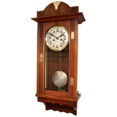 Antique Oak Arts & Crafts Striking Wall Clock