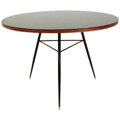 Black Glass Top Round Table