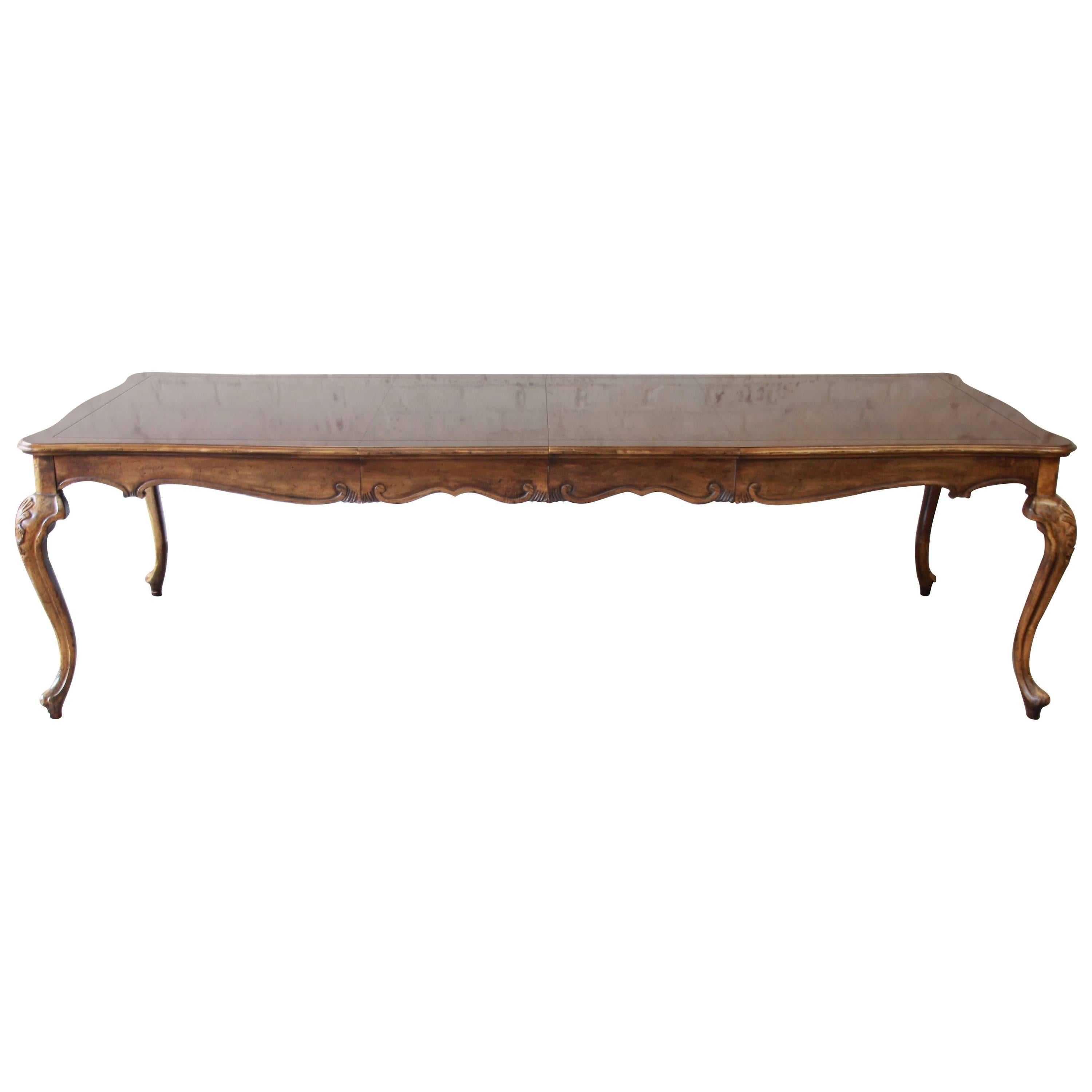 French Provincial Extension Dining Table by Baker Furniture