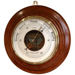  Large Oak Aneroid Barometer