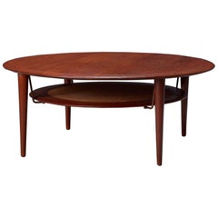 Vintage FD 515 Round Sofa Table by Peter Hvidt & Orla Mølgaard Nielsen for France & Son