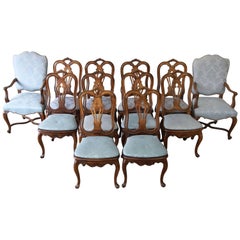 Set of 12 French Provincial Dining Chairs by Baker Furniture