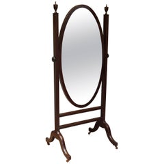 Antique Victorian Mahogany Cheval Mirror