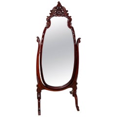 Beautiful and Elegant Late 19th Century Cheval Mirror in Louis XV Style