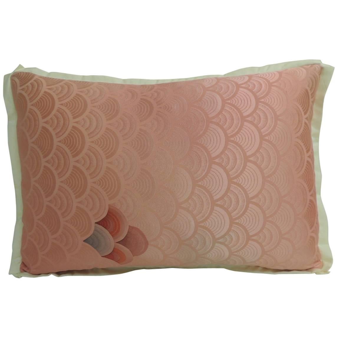 Vintage Pink and Natural Petite Silk Obi Decorative Pillow