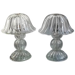 Seguso, Two Table Lamp, Iridescent, 1950